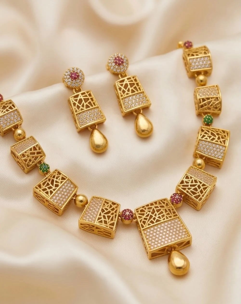 Gold Plated Necklace Set alternate view