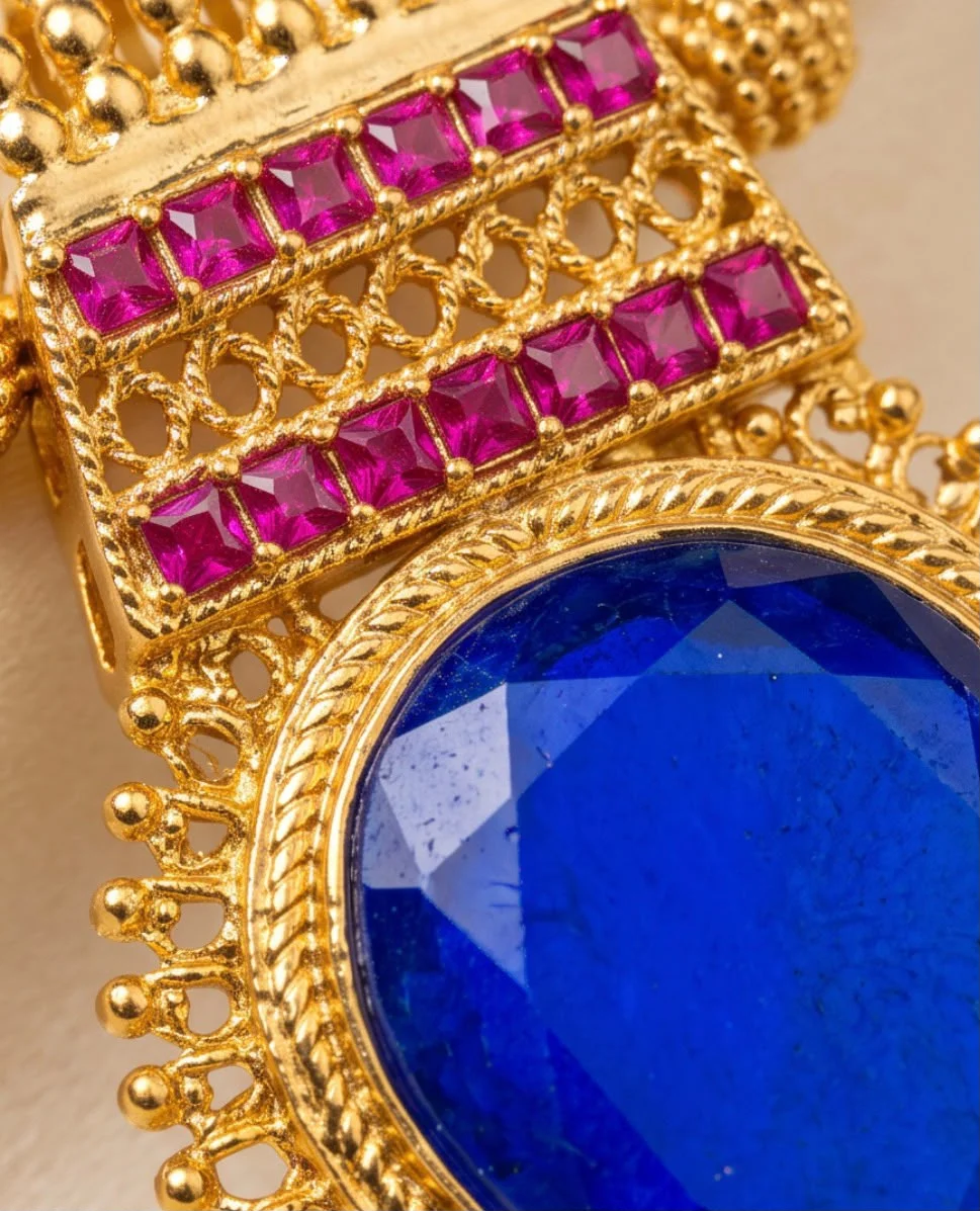 7cm Big Blue Palakka Pendant Set view 4
