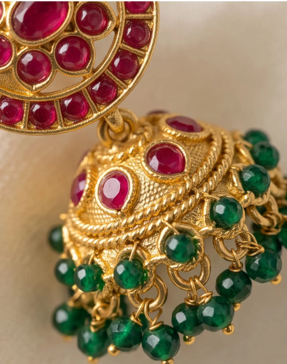 Emerald Green Cluster Beads Chocker Set alternate view