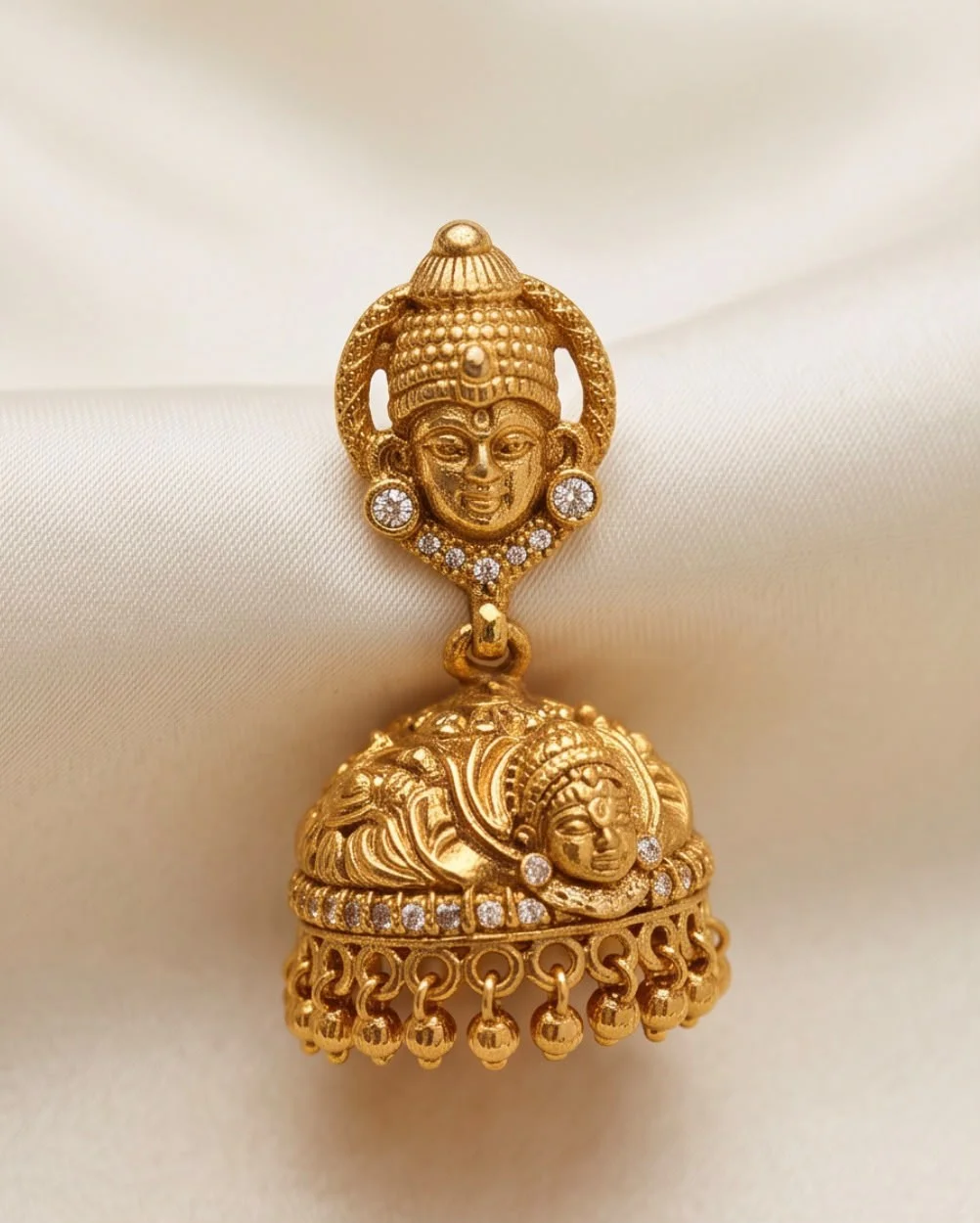 Antique Goldfish Tirupati Balaji Pendant Set. view 3