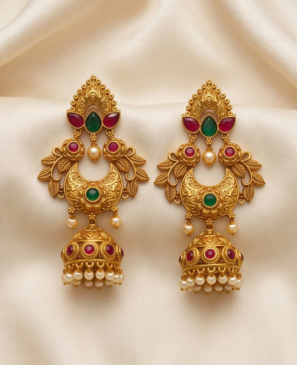 Traditional Indian Antique Hanging Earrings