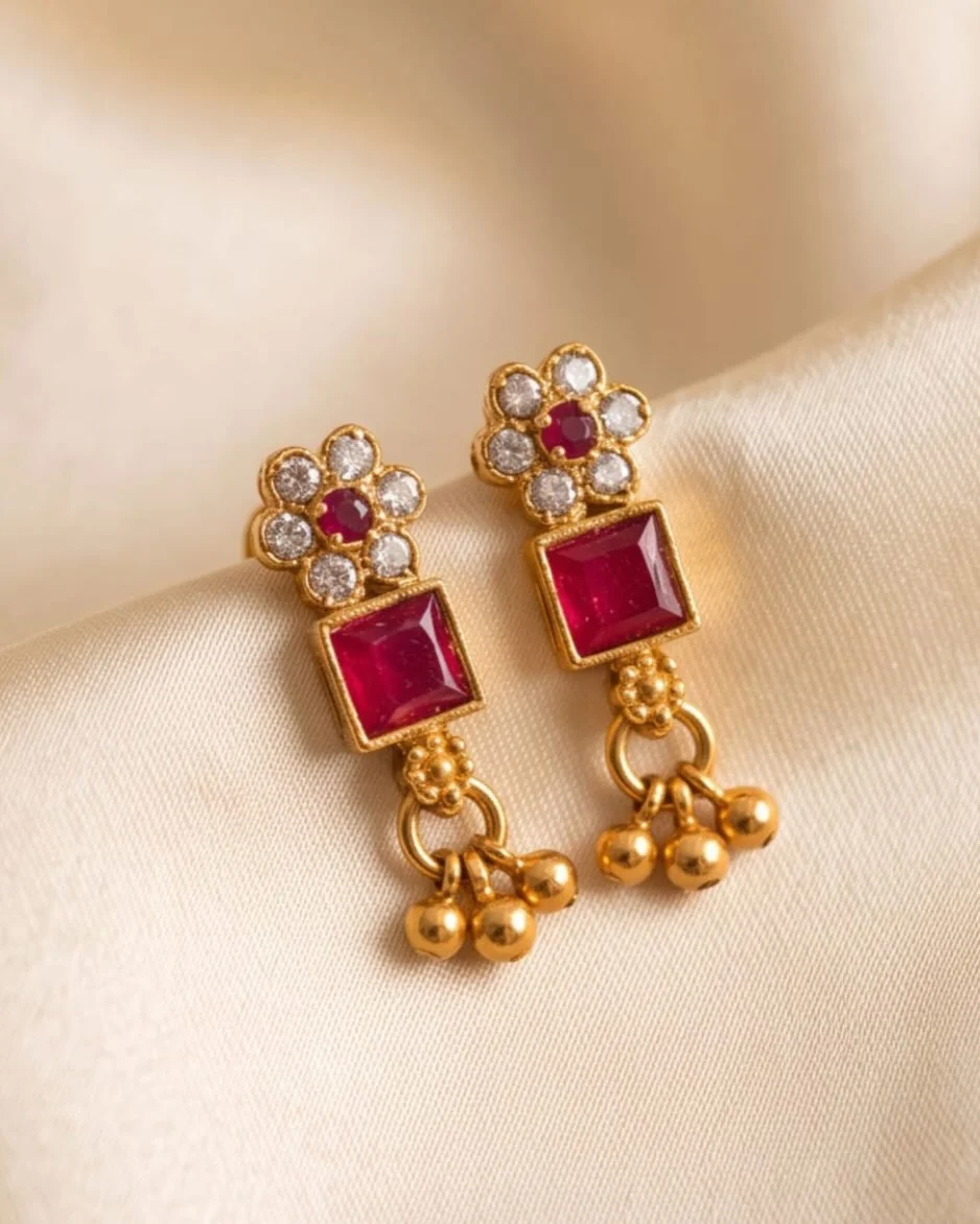 Ruby Jadau Kundan Necklace Set view 3