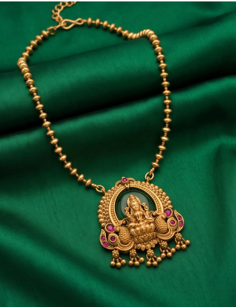 Traditional Goddess Lakshmi Temple Necklace alternate view