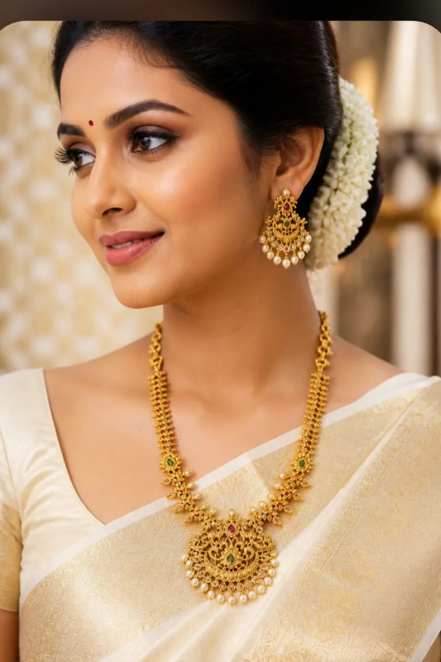 Premium Traditional Antique Peacock Necklace