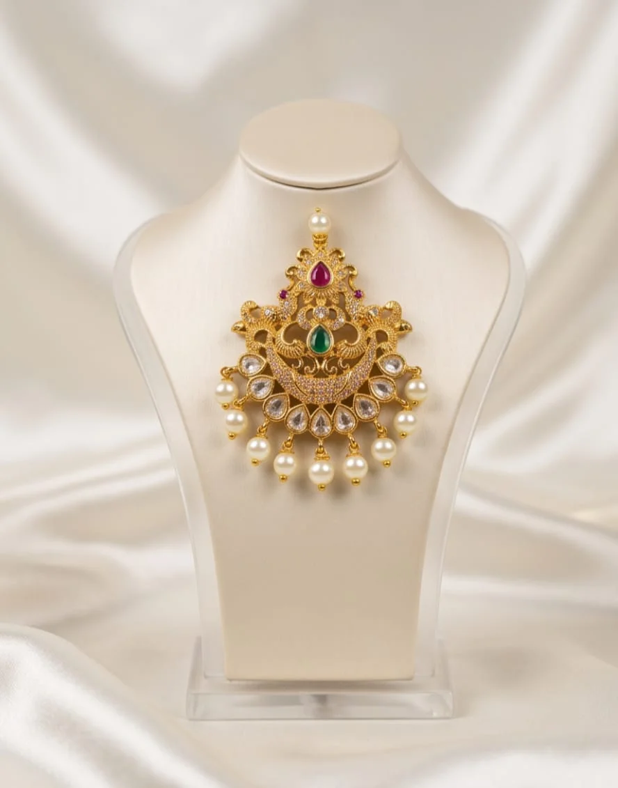 Premium Traditional Antique Peacock Necklace alternate view