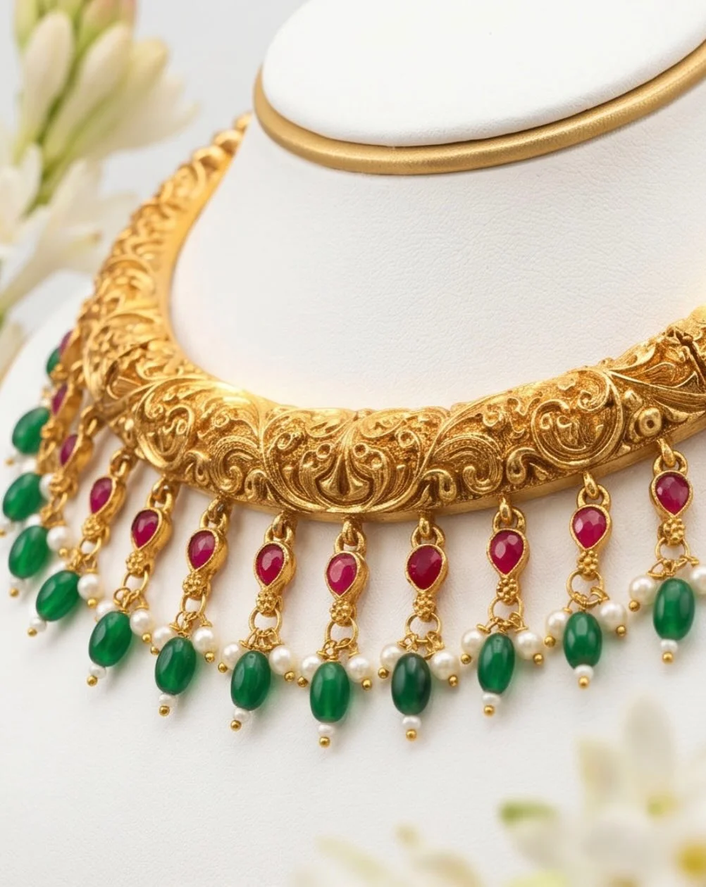 Antique Peacock Temple Jewelry Set view 3
