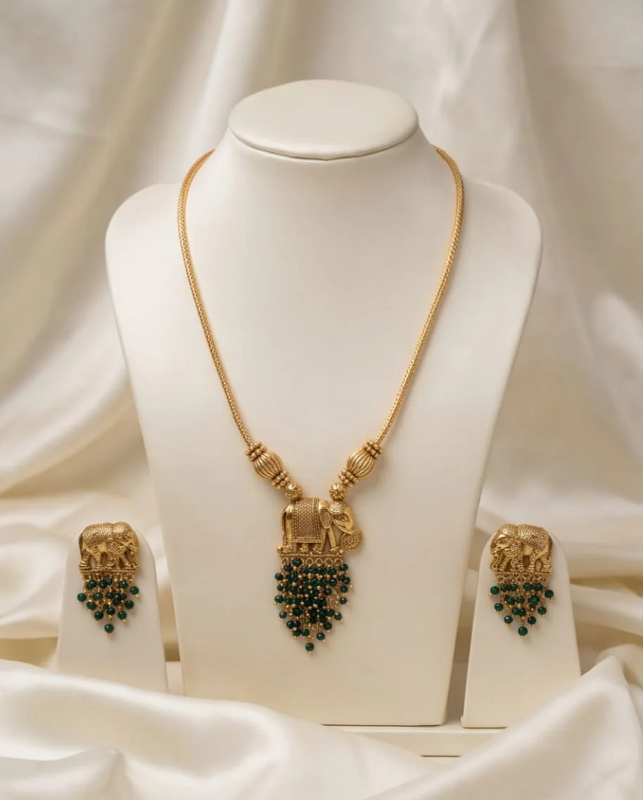 Antique Gold Plated Temple Jewellery Necklaces
