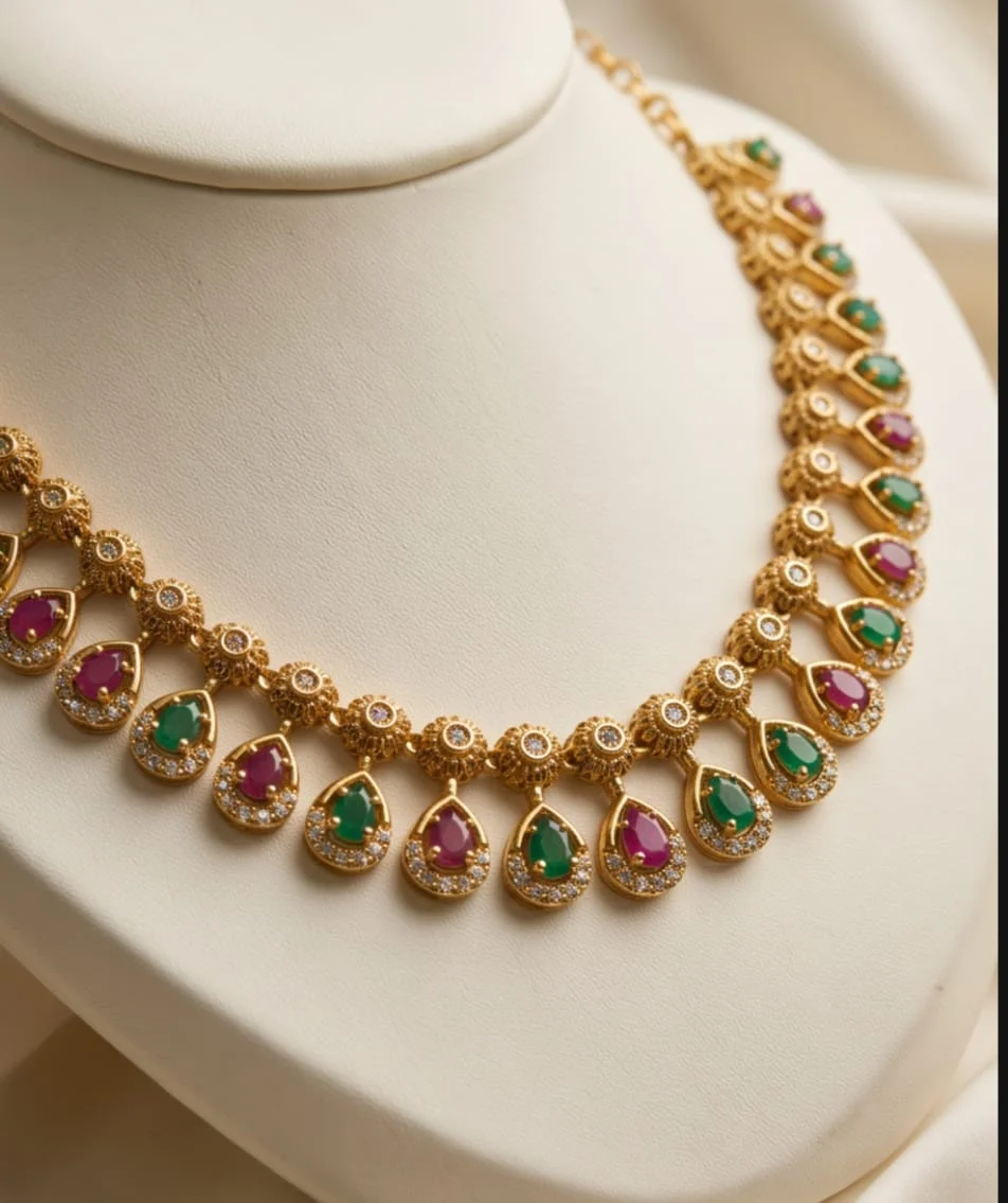 Athis Gold Toned Collar Necklace And Matching Earrings Set view 3
