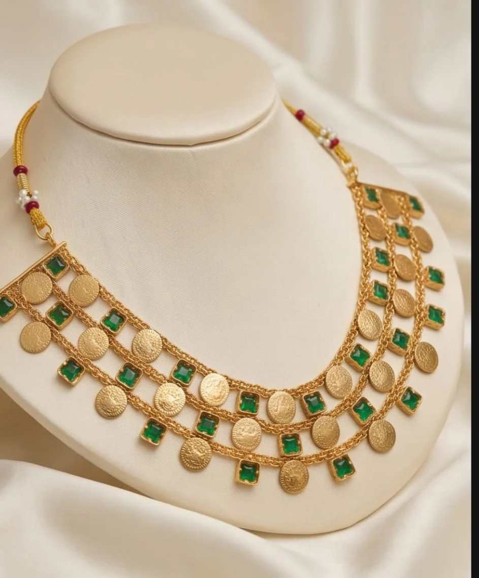This Traditional Antique Gold Coin Necklace alternate view