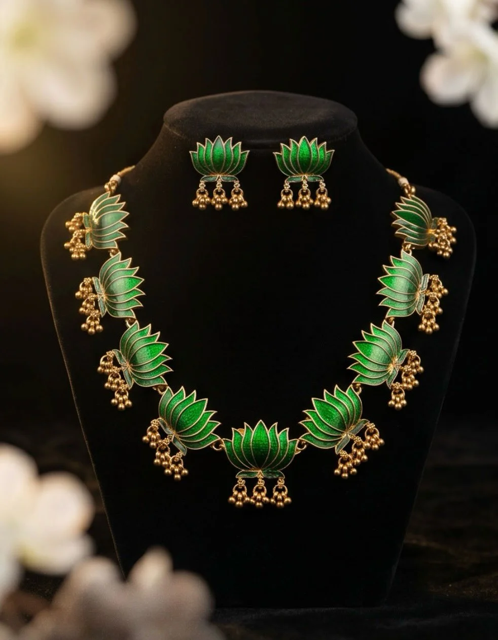 Green Lotus Necklace