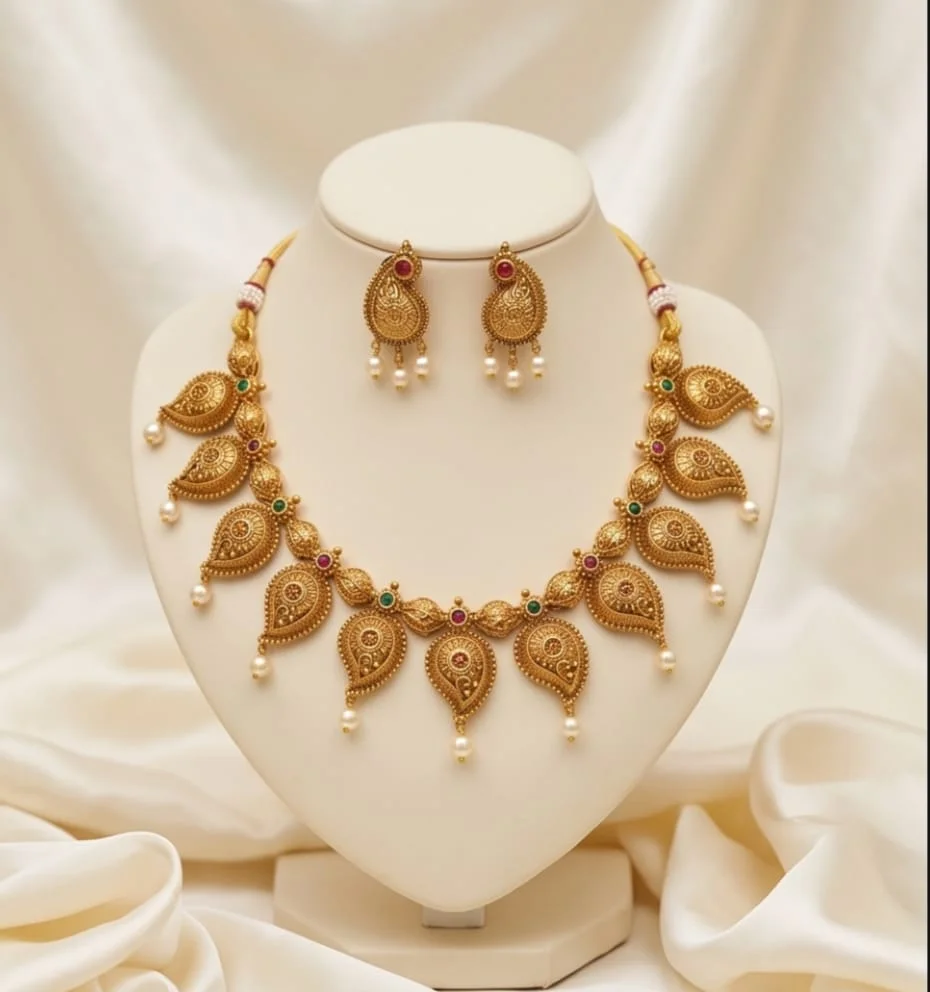 Traditional Mango Motif Necklace Set