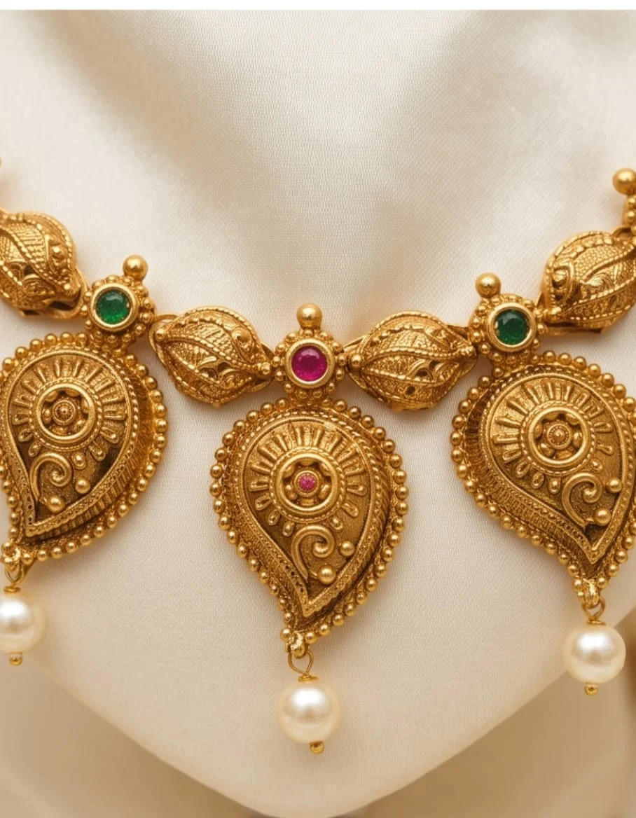 Traditional Mango Motif Necklace Set view 3