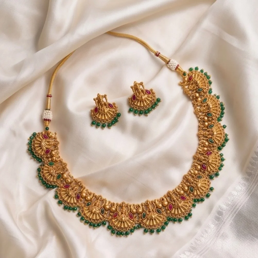Matte Finish Temple Necklace