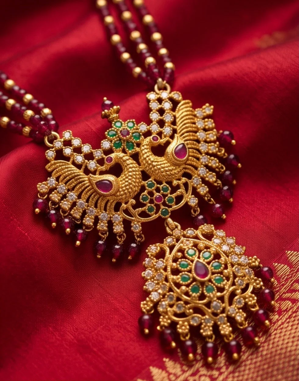 Gold Plated Multi Layer Long Necklace view 3