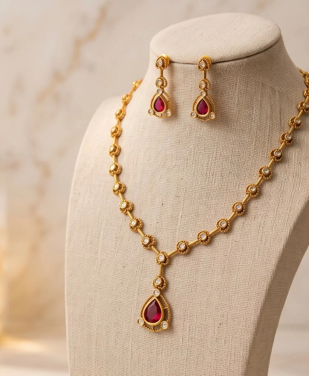 Rofarword Gold Plated Necklace Set