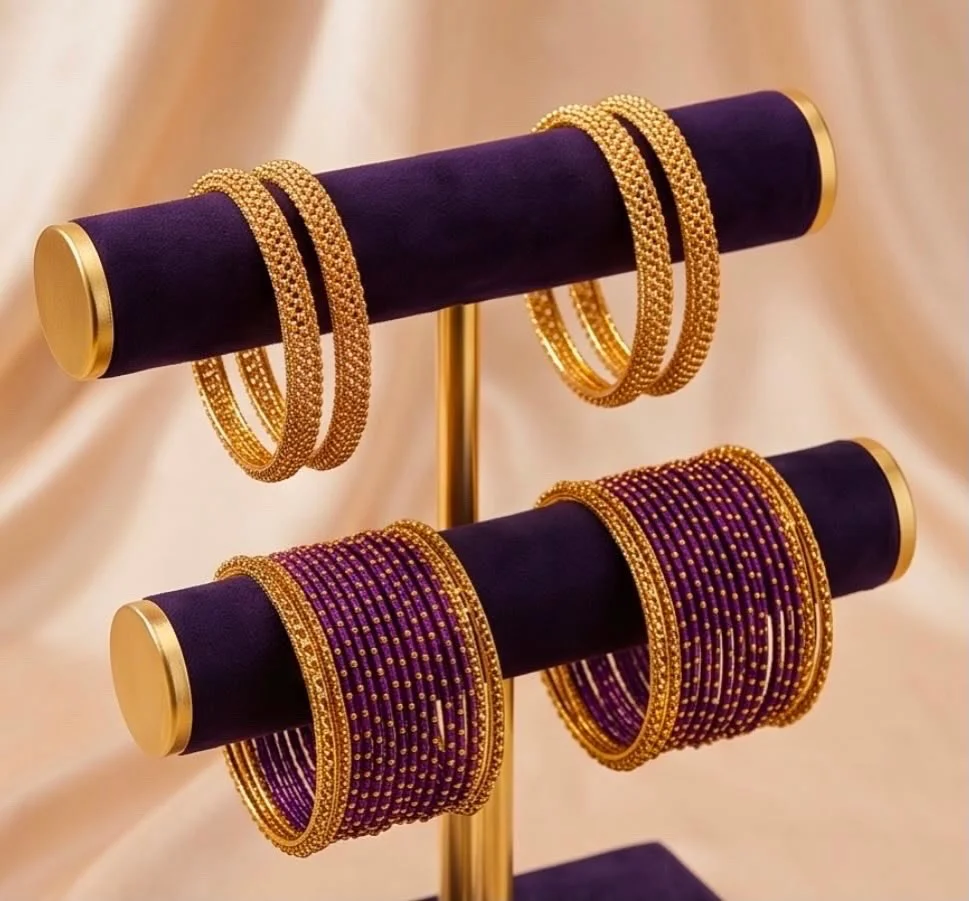 Purple Thread Bangles Set (Comes Separately)